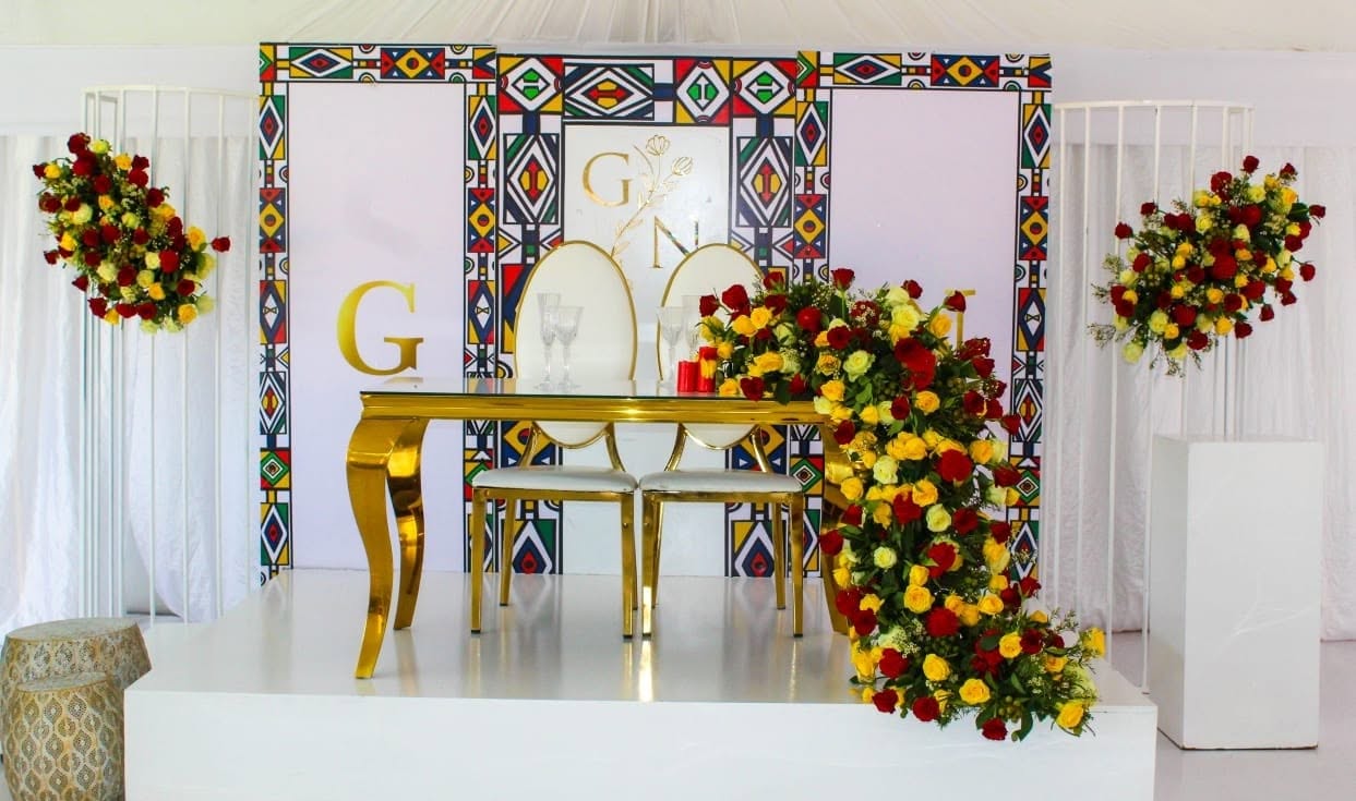 Premier Events & Decor traditional wedding high table styling